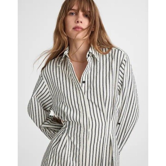Madewell Tucked Mini Shirtdress NWT Size 6 - Picture 5 of 14